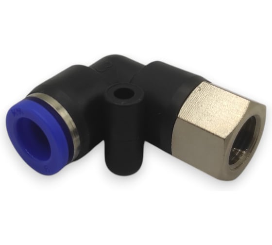 Фитинг цанговый угловой Контактная Механика G1/8, трубка 8мм KZPLF08-01G