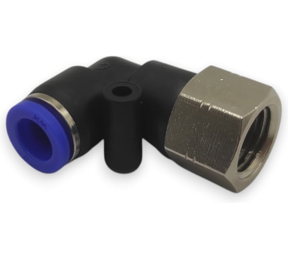 Фитинг цанговый угловой Контактная Механика 1/4, трубка 8мм KZPLF08-02P