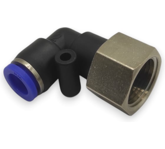 Фитинг цанговый угловой Контактная Механика G3/8, трубка 8мм KZPLF08-03G