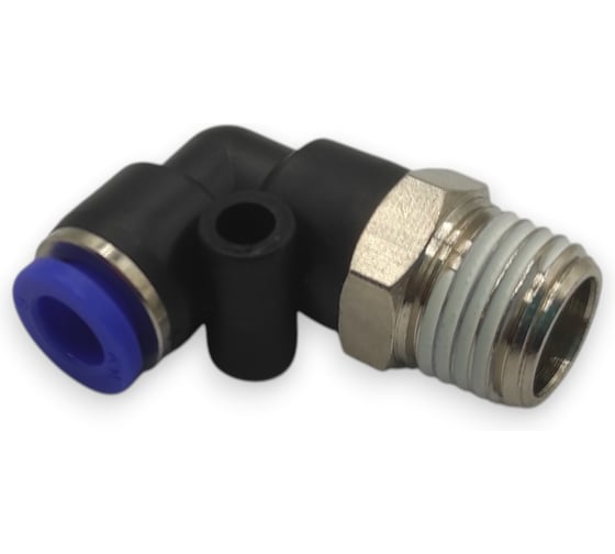 Фитинг цанговый угловой Контактная Механика 1/4, трубка 6мм KZPL06-02P