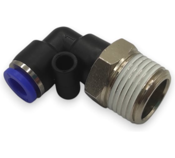 Фитинг цанговый угловой Контактная Механика 3/8, трубка 6мм KZPL06-03P