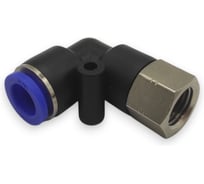 Фитинг цанговый угловой Контактная Механика 1/4, трубка 10мм KZPLF10-02P