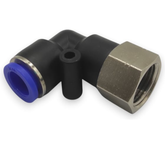 Фитинг цанговый угловой Контактная Механика 3/8, трубка 10мм KZPLF10-03P