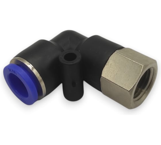 Фитинг цанговый угловой Контактная Механика 1/8, трубка 10мм KZPLF10-01P