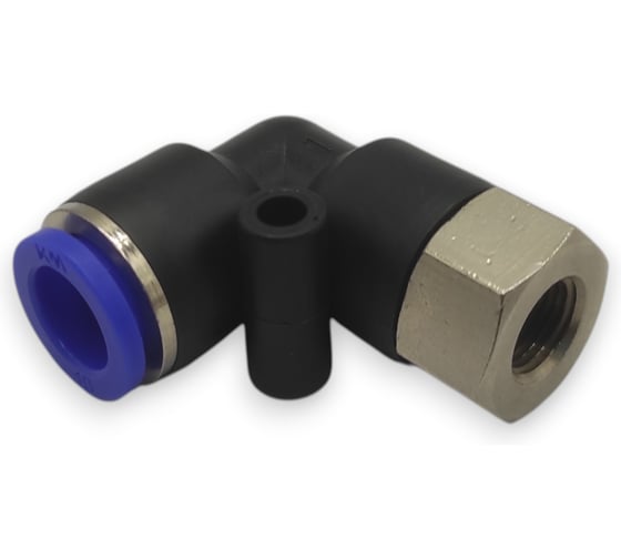 Фитинг цанговый угловой Контактная Механика G1/8, трубка 10мм KZPLF10-01G