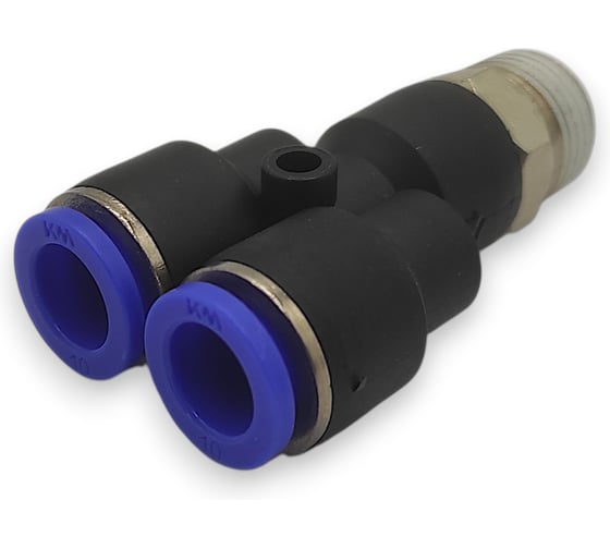Тройник Контактная Механика Y-образный трубка 10мм, 3/8 KZPWT10-03P