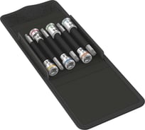 Набор головок торцевых WERA 8767 B TORX HF 1 Zyklop с вставкой-битой, с фиксацией, 3/8, 6 пр., TX 25-27-30-40-45-50 WE-003185