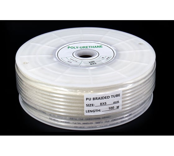 Пневмотрубка полиуретановая армированная HIMPT 100 м PU98 8х5 мм (15 атм, прозрачная) Китай 00-00021180