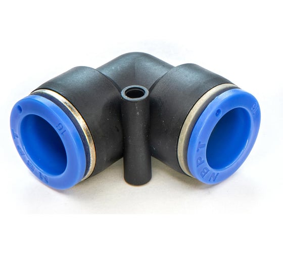 Фитинг пневматический цанговый пластиковый Г-образный HIMPT PUL 16 5 шт 00-00026499