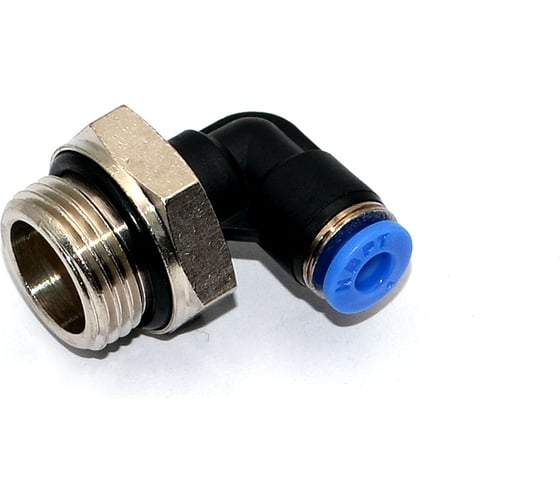 Пневмофитинг цанговый L-образный с наружной резьбой HIMPT PL 4-03 (R3/8) 10 шт 00-00026520