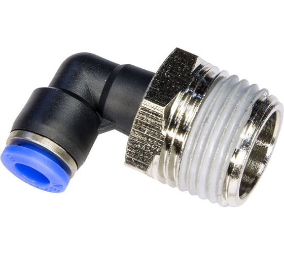 Пневмофитинг цанговый L-образный с наружной резьбой HIMPT PL 6-04 (R1/2) 10 шт 00-00026528