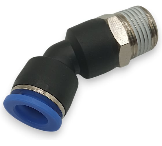 Фитинг цанговый угловой Контактная Механика 45,трубка 10мм, 3/8 KPL45 10-03