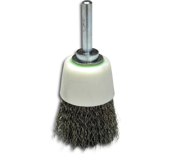 Щетка чашка гофрированная Lessmann Д40мм пластиковый корпус, нержавеющая сталь 0,25мм, хвостовик 6мм 434355