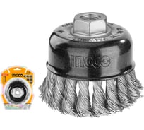 Проволочная щетка с гайкой INGCO 100 мм INDUSTRIAL WB21005
