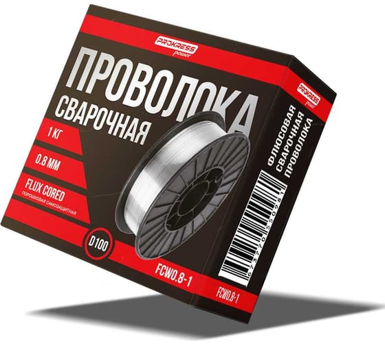 Проволока сварочная порошковая флюсовая PROKRESSPOWER 0,8 мм 1 кг FCW D100 Prokress power NO GAS 00-00001150