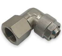 Фитинг с накидной гайкой Контактная Механика угловой, G1/4, трубка 12мм KMBLF12-G02