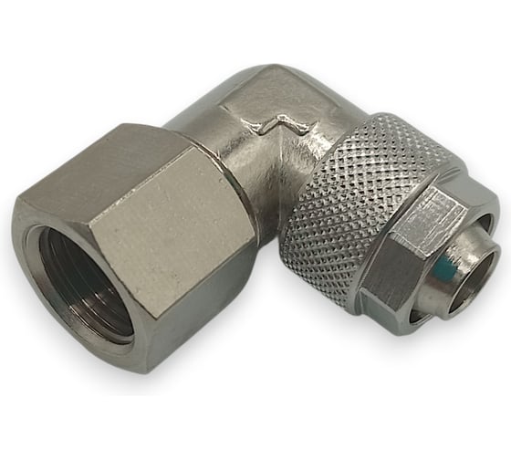 Фитинг с накидной гайкой Контактная Механика угловой, G1/4, трубка 12мм KMBLF12-G02
