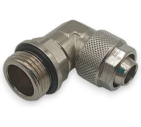 Фитинг с накидной гайкой Контактная Механика угловой, G3/8, трубка 12мм KMBL12-G03