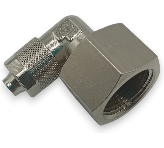 Фитинг с накидной гайкой Контактная Механика угловой, G3/8, трубка 8мм KMBLF08-G03