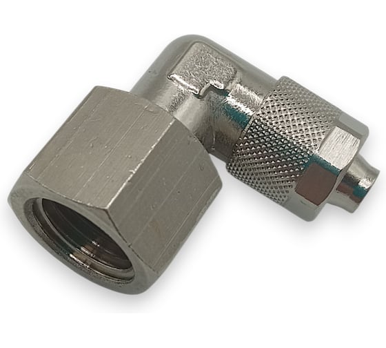 Фитинг с накидной гайкой Контактная Механика угловой, G1/4, трубка 8мм KMBLF08-G02