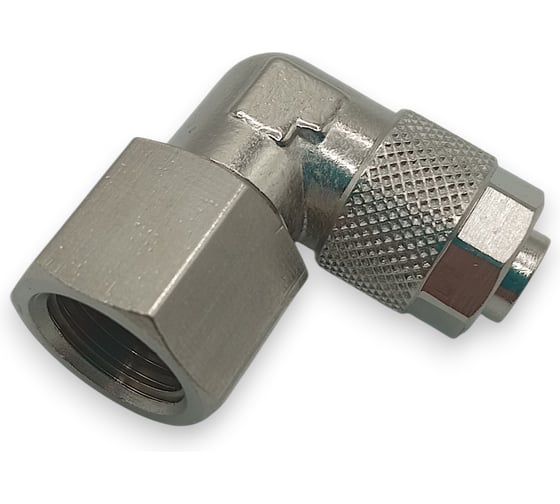 Фитинг с накидной гайкой Контактная Механика угловой, G1/4, трубка 10мм KMBLF10-G02