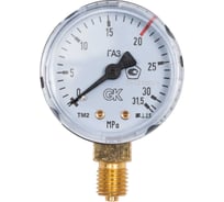 Манометр газовый KRASS 20/31,5 МПа, диам. 50 мм, радиальный, черный корпус 2190148PV