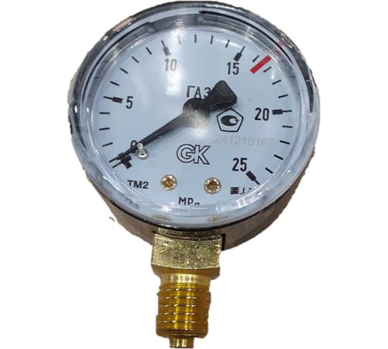 Манометр газовый KRASS 1,25/2,5 МПа, диам. 50 мм, радиальный, черный корпус 2190121PV