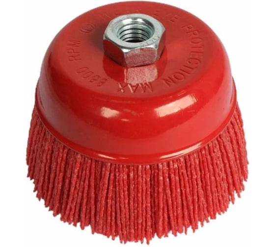 Щетка для УШМ SKYWER (тип чашка) 75 _M14 (нейлоновая с абразив.покрытием проволока 1.3мм) SK-CUPNM1475