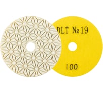 Круг алмазный гибкий шлифовальный DLT №19, O100мм, зернистость 100, для мокрой шлифовки АГШК 1951