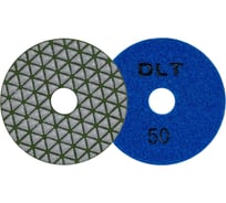 Круг алмазный гибкий шлифовальный DLT №2, O100мм, зернистость 50, для сухой шлифовки АГШК 0641