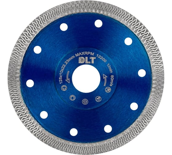 Диск алмазный DLT №5 (Turbo-K) 125мм, посадочный O 22.23мм, толщина 1.2мм (керамогранит) 1289