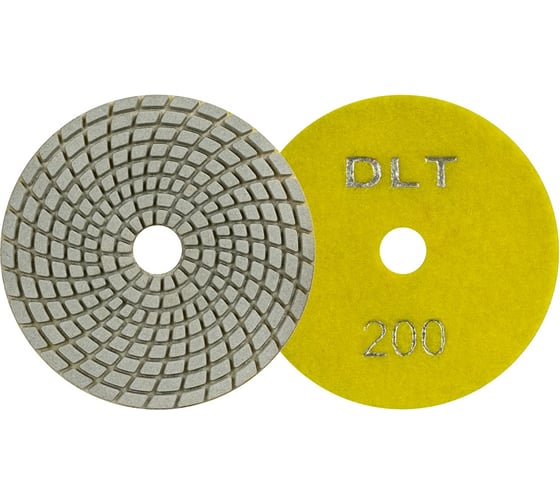 Круг алмазный гибкий шлифовальный DLT №1, O100мм, зернистость 200, для сухой и мокрой шлифовки АГШК 0646