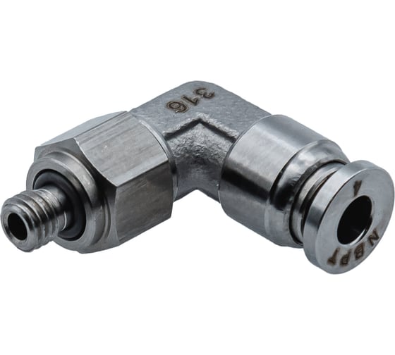 Фитинг L-образный NBPT с нар. резьбой SSL 04-M6 (нерж. 316) 806477
