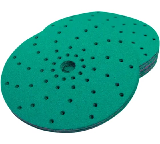 Круги шлифовальные CERAMAX 150 мм GREEN FILM multiholes (мультиотверсный), P320, 5 шт. 1CRX1626