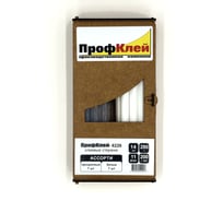 Клеевые стержни ПрофКлей 8226 ассорти (прозрачные - белые), 11х200 мм, 14 шт, 280 г RU.8226.TW