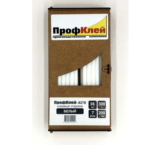 Клеевые стержни ПрофКлей 8278 белые, 7х200 мм, 36 шт, 300 г RU.8278.W