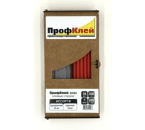 Клеевые стержни ПрофКлей 8283 ассорти (прозрачные + красные), 7х200 мм, 36 шт, 300 г RU.8283.TR