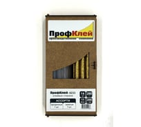 Клеевые стержни ПрофКлей 8233 ассорти (прозрачные + золото глиттер), 11х200 мм, 14 шт, 280 г RU.8233.TG