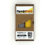 Клеевые стержни ПрофКлей 8282 ассорти (прозрачные + желтые), 7х200 мм, 36 шт, 300 г RU.8282.TY