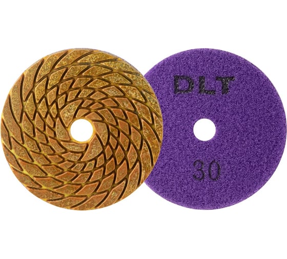 Круг алмазный гибкий шлифовальный DLT №17, O100мм, зерн. 30, для сухой и мокрой шлифовки АГШК 1473