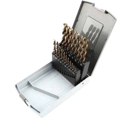 Набор сверл GARWIN 1.0-10.0 х 0,5 мм 19пр. HSS-CO Spiralbohrer (Metall) GM-BS19C