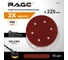 Круги шлифовальные RAGE 225 мм Р80 6 отв на липучке 10 шт 558132 2