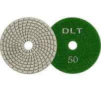 Круг алмазный гибкий шлифовальный DLT №1, O100мм, зернистость 50, для сухой и мокрой шлифовки АГШК 0644