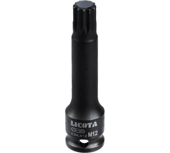 Головка торцевая Licota 3/8, Spline, M12, ударный A3MLM12