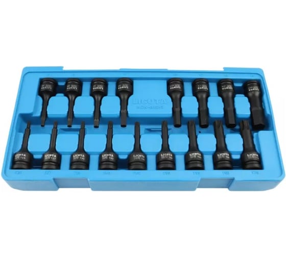 Набор ударных головок Licota 1/2: 6 гр., торкс, 17 пр., в ложементе-кейсе ACK-B3013