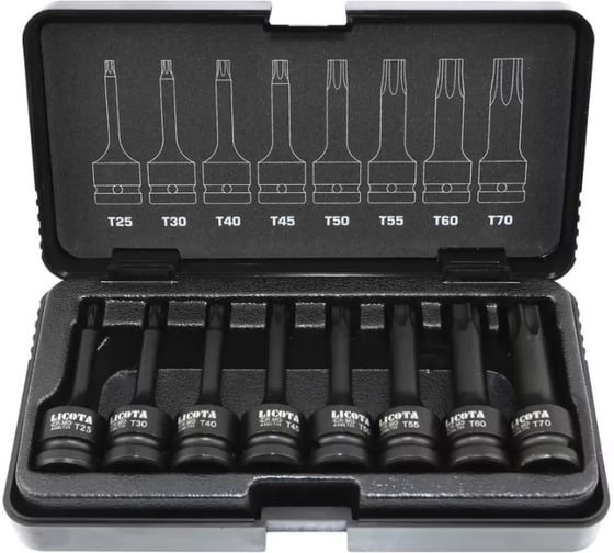 Набор торксов ударных Licota 1/2 T25-T70 8пр. ASA-40007