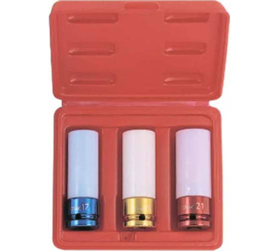 Набор ударных головок для литых дисков Licota 17, 19, 21 мм в кейсе ASA-10001