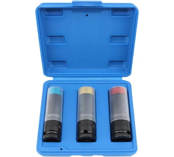 Набор ударных головок тонкостенных особо прочных Licota 17, 19, 21 мм в кейсе ANSK01