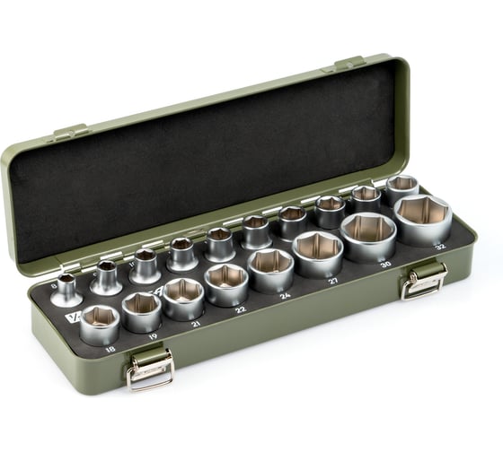 Набор головок шестигранных Дело Техники 1/2 в металлическом кейсе, 18 штук 620128