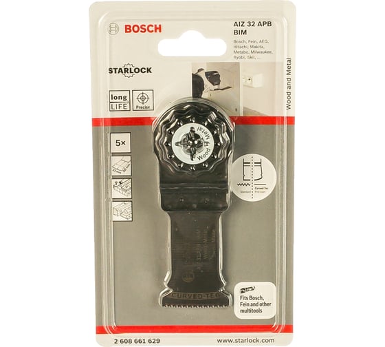 Погружное пильное полотно METALWOOD 5 шт. (28х50 мм) для GOP 10.8 Bosch 2608661629 1